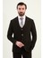 Dokulu Slim Fit Mono Yaka Erkek Takım Elbise 4
