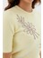 Işlemeli Kısa Kol Triko Bluz Sarı 2