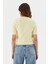 Işlemeli Kısa Kol Triko Bluz Sarı 5