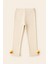 Kız Çocuk Dondurma Aksesuarlı Pamuklu Tayt Pantolon Krem 1
