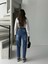 Kadın Kemer Apoletli Mom Jeans 4