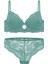Dantelli Dekolte Sütyen Külot Takım Push Up, 2451 Petrol Yeşili 1
