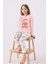 %100 Pamuklu Anne & Kız Çocuk Baskılı Turuncu Ikili Pijama Takımı L1.RP.346.7.002 4