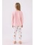 %100 Pamuklu Anne & Kız Çocuk Baskılı Turuncu Ikili Pijama Takımı L1.RP.346.7.002 7