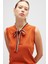 Priscilla Çizgi Detaylı Fiyonklu Kadın Triko Bluz - Yanık Turuncu 3