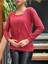 Kadın Uzun Kollu Kruvaze Yaka Kol ve Etek Ucu Manşet Detay Yumoş Bluz 5