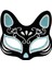 Bfs Siyah Renk Süet Kaplama Üzeri Gümüş Mavi Simli Kedi Maskesi 17X14 cm 2