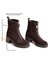 Kahve Süet Hakiki Deri Önden Metal Fermuarlı Kadın Kalın Topuklu Bot 5