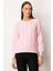 Kadın Sıfır Yaka Püskül Detaylı Triko Kazak 65306 Pembe 2