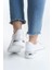 Mına Bağcıklı Ortopedik Taban Kadın Sneaker Spor Ayakkabı Cbt - Beyaz/gümüş 2