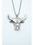 Boğa Gümüş Kaplama Örme Zincir Kolye 1