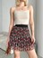 Baskılı Astarlı Mini Etek 2