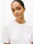 Yuvarlak Yaka Düz Beyaz Kadın T-Shirt WW0WW47458YBL 3