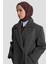 Kruvaze Yaka Kaşe Kaban 25KD1122 Antrasit 3