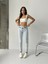 Kadın Ön Asimetri Mom Jeans Pantolon 2