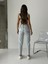 Kadın Ön Asimetri Mom Jeans Pantolon 4