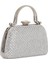 25KC1289 Kadın Taşlı Kutu Abiye Çanta Gümüş 2