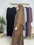 Ferace & Abaya Sufle Eşarp ve Iki Kat Büzgülü Elbise Takım.hijab .hac ve Umre Için Uygundur Kahve 6