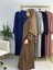 Ferace & Abaya Sufle Esarp ve Üsten Robalı Kemerli Elbise Takım .hac ve Umre Için Uygundur Kahve 4