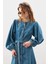 Geniş Kollu Denim Elbise Mavi 4