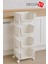4 Katlı Tekerlekli Plastik Organizer Raf – Çok Amaçlı Mutfak, Banyo ve Ofis Düzenleyici (Beyaz) DC-6823 3