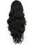 Siyah Uzun Dalgalı Fiber Sentetik Tül Peruk 5