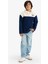 Erkek Çocuk Oversize Geniş Kalıp Polo Yaka Yarım Fermuarlı Baskılı Polar Sweatshirt G3301A825WN 2