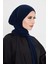 Lacivert Pratik Hazır Geçmeli Tesettür Bone Sandy Boyunluklu Çıtçıtlı 2505_02 2
