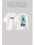 Jet Tasarım Sırt Baskılı Pamuk Beyaz Oversize T-Shirt 1
