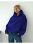 Kadın Rahat Oversize 3 Iplik Pamuklu Şardonlu Kanguru Cep Kapşonlu Sweatshirt 1