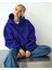 Kadın Rahat Oversize 3 Iplik Pamuklu Şardonlu Kanguru Cep Kapşonlu Sweatshirt 3