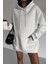 Kadın Kapüşonlu Taş Detaylı Sweatshirt Elbise 1