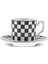 Geometrik 6 Kişilik Kahve Fincan Takımı 90 ml Siyah Beyaz 2