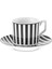Geometrik 6 Kişilik Kahve Fincan Takımı 90 ml Siyah Beyaz 5