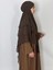 Üç Katlı Hazır Peçeli Sufle Khimar Şifon Esarp 4 Ipli Kahve 3