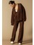 V Yaka Hırka Pantolon Triko Takım Kahve 9368-TK 4