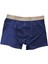 %100 Pamuklu Likralı Saks Mavi Penye Boxer 1