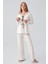 Uzun Kollu Kurdele Bağlamalı Fiyonklu Viskoz Pijama Takım 18211 2
