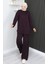 Oysho Kumaş Tunik Pantolon Ikili Takım 2164-01 Mürdüm 2