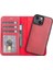 Apple iPhone 13 Mini Uyumlu Deri Cüzdanlı Kılıf V4EF Kırmızı 5