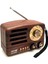 Küçük Boy Retro, Nostaljik, Ahşap Tasarım Bluetooth Hoparlörlü, Şarjlı, Taşınabilir Büyük Döndürülebilen Düğmeli Fm/am Destekli Radyo NS3380 (4172) 1