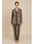 Luxury Viscose Leopar Desenli Kadın Uzun Kollu Pijama Takımı – 42577 2