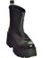 V820008604 Siyah Kumaş Kalın Tabanlı Fermuarlı Kadın Bot 5