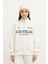 Oversize Yakası Fermuarlı Sweatshirt Ekru 2