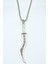 Kılıç Gümüş Kaplama Örme Zincir Kolye 1