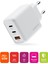 PSM135 65W Pd Hızlı Şarj Adaptörü 2 Type-C + USB Çıkış (3 Port) Güvenli Şarj Beyaz 2