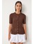 Ajurlu Mevsimlik Triko Hırka LOW0011 Kahverengi 2