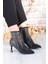 25K136 Rahat Taş Baskılı 7 cm Yükseklik Topuklu Kadın Bot 1