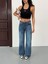 N74 Wide Leg Mavi Kadın Jean 6