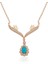 Gümüş Rose Turkuaz Taşlı Madalyon Bayan Kolye 1